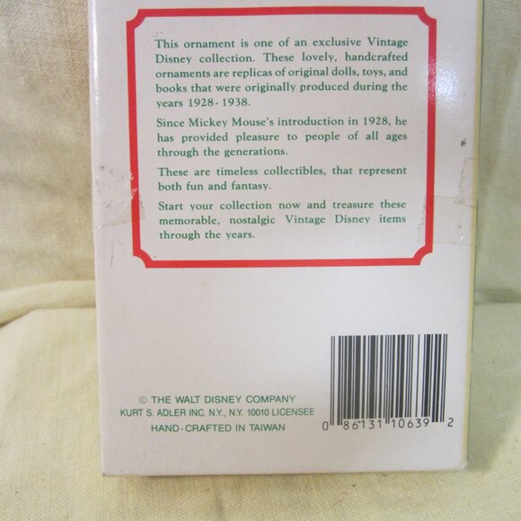 VTG K ADLER ORNAMENT, VTG DISNEY A VISIT TO YESTERYEAR, JUMPING JACK MICKEY - Picture 2 of 6